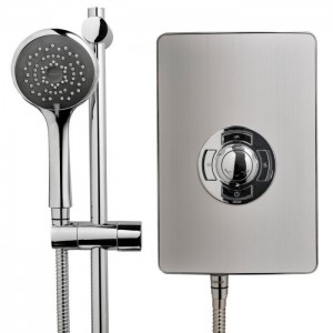 Triton 349350BR Aspirante Electric Shower 8.5k Brushed Steel