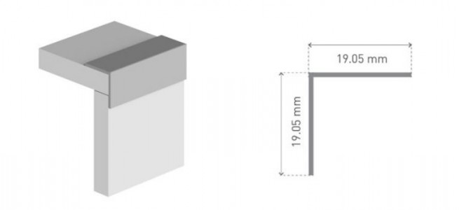 MultiPanel CLASSIC Type 102 Angle Profile 2450mm Bright Polished [MPAPBP]