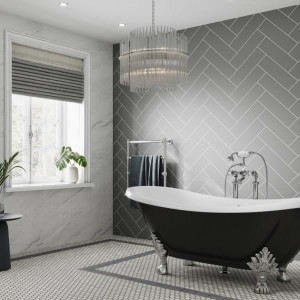 MultiPanel TILE Wall Panel Hydrolock T&G Herringbone 2400 x 598 x 11mm Dust Grey [MT732HT7228]