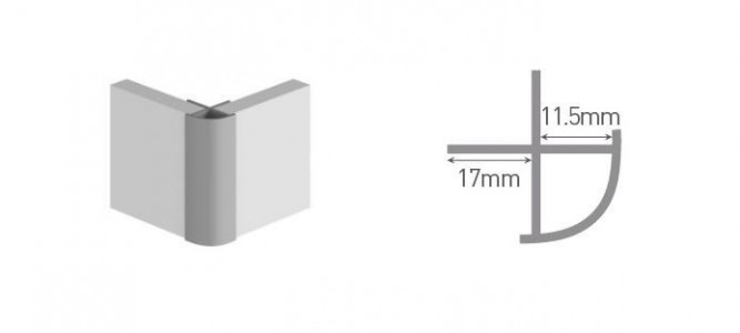 MultiPanel CLASSIC Type B External Corner 2450mm Satin Anodised [MPEASA]