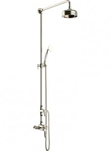 Heritage SDCDUAL08 Dawlish Exposed Shower with Premium Fixed Riser Kit & Diverter to Handset Kit Vintage Gold