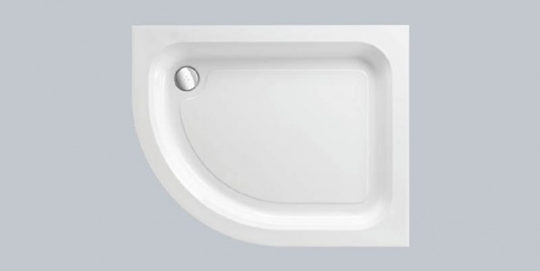 Just Trays Ultracast Left Hand Anti-Slip Flat Top Offset Quadrant Shower Tray 1200x900mm White (Shower Tray Only) [AS1290LQ100]