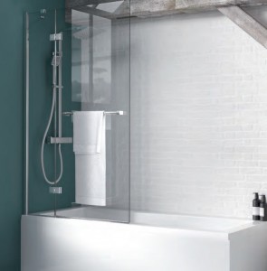 Kudos Inspire 2 Panel Outward Swing Bath Screen 1500 x 950mm with Towel Rail - 6mm Glass (Left Hand) [4BASC2PO6L]