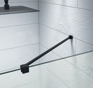 Kudos Ultimate Angled Glass to Wall Stabiliser Pack (Includes Rail 500mm) Brushed Nickel [10WPGW50BRN]