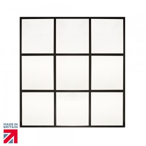 Roman - Square Matt Black Grid Mirror 700 x 500mm [MIR04]