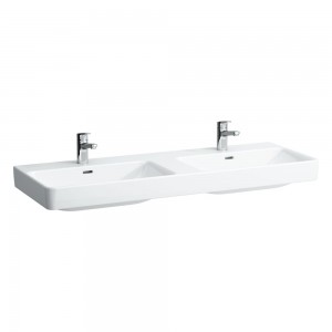 Laufen 14968WH Pro S Double Washbasin (1x Taphole Per Basin) 1300x465x95mm White (Basin Only - Brassware NOT Included)