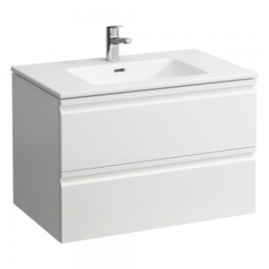 Laufen 619634631041 Pro S Vanity Unit - 2x Drawer & Slim Washbasin 800x500x545mm Matt White (Brassware NOT Included)