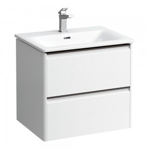 Laufen 8617022601041 Palace Combipack Slim Washbasin with 2-Drawer Vanity Unit 450x545x600mm White (Brassware NOT Included)