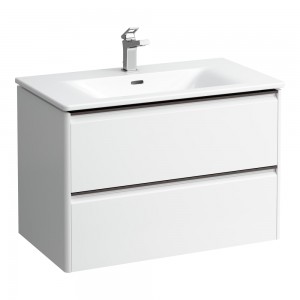 Laufen 8617052601041 Palace Combipack Slim Washbasin with 2-Drawer Vanity Unit 450x545x800mm White (Brassware NOT Included)
