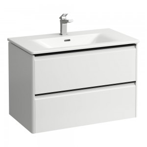 Laufen 8617052611041 Palace Combipack Slim Washbasin with 2-Drawer Vanity Unit 450x545x800mm White Glossy (Brassware NOT Included)