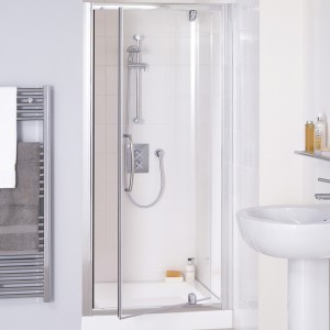 Lakes LKVP100S Classic 6mm Semi-Frameless Pivot Shower Door 1000x1850mm Polished Silver Frame (Side Panel NOT Included)
