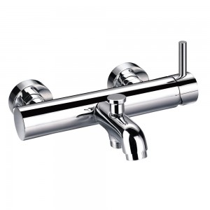 Flova LVSLBSM Levo Wall Mounted Manual Single Lever Bath & Shower Mixer/Hand Shower Set Chrome