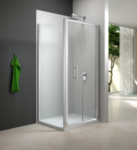 MERLYN M67201PH Series 6 Bifold Shower Door 700mm with In-Line Panel 140mm Chrome