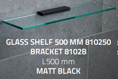 Miller 810250C Classic Glass Shelf 500mm - Chrome Bracket Included