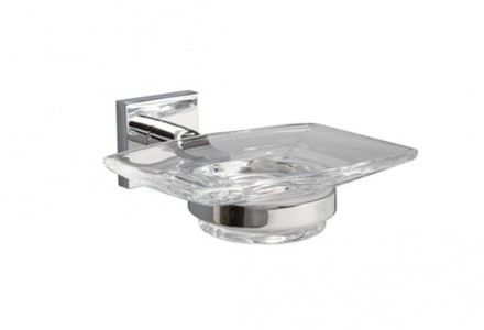 Miller 8804C Atlanta Clear Glass Soap Dish 130mm Chrome 