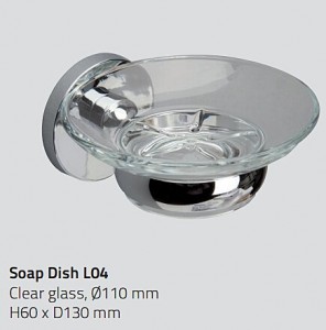 Miller L04 Lily Clear Glass Soap Dish 60x130mm