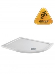 MX Group Elements Right Hand Anti-Slip Offset Quadrant Shower Tray with 90mm Waste 1300x800mm White [ASX76]