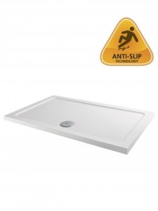 MX Group Elements Anti-Slip Rectangular Shower Tray with 90mm Waste 1000x700mm White [ASXHC]
