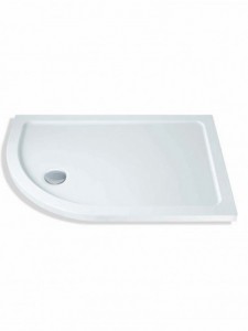 MX Group Elements Left Hand Offset Quadrant Shower Tray with 90mm Waste 1000x760mm White [TO1]