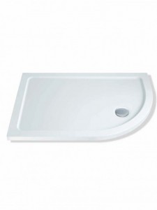 MX Group Elements Right Hand Offset Quadrant Shower Tray with 90mm Waste 900x760mm White [TN21]