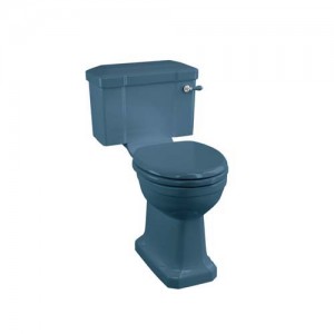 Burlington P5BLUE Bespoke Alaska Blue Close Coupled Open Back Pan 450 x 355mm - (pan only)