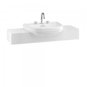 Burlington RIV5NTH Riviera Semi-Inset Basin 580 x 470mm No Tapholes White (Work Surface & Brassware NOT Included)