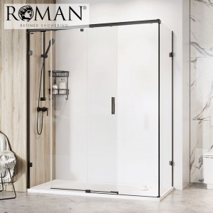 Roman Liberty 8 Sliding One Door for 1200mm Corner Fitting - Right Hand Brushed Brass [KT1D12RCBR] [DOOR SYSTEM ONLY SIDE PANEL NOT INCLUDED]