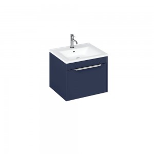 Britton S55SDB Shoreditch 550mm Wall Mounted Vanity Unit with Single Drawer Matt Blue (Basin & Brassware NOT Included)