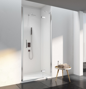 MERLYN S6F1100RECH Series 6 Framless Hinged Shower Door 1100mm with In-Line Panel for Recess Fitting