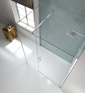 MERLYN S8FSP90IN Series 8 Frameless Pivot Door & Inline Side Panel 900mm