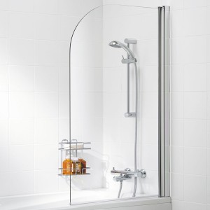 Lakes SS10W Classic 6mm Curved Bath Screen 800x1400mm White Frame