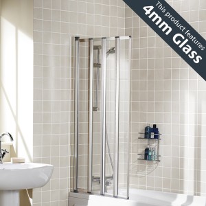 Lakes SS70S Classic 4mm Framed Single Bath Screen 760x1400mm Polished Silver Frame