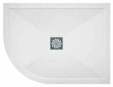 TM UK Elementary Left Hand Offset Quadrant Shower Tray 1200x900mm White [D251200X900QLH]