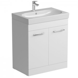 Tissino Angelo Floor Mounted Basin Unit with Wash Basin 700mm 1 Taphole White (Brassware NOT Included) [TAN-404-WH]