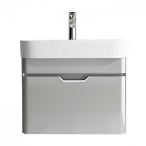 Tissino Loretto Base Unit with Wash Basin 570mm Gloss Soft Grey (Brassware NOT Included) [TLT-402]