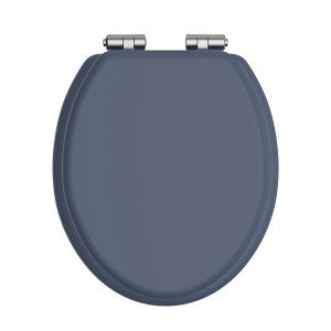 Heritage Toilet Seat Soft Close Chrome Hinges - Maritime Blue