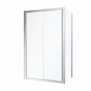Twyford BJ560.133.00.2 Geo Sliding Shower Door 1000mm for Alcove or Corner Fitting 6mm Glass Silver Frame
