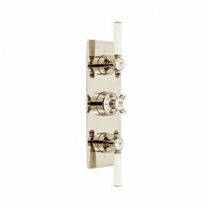Booth & Co by Vado BC-AXB-128/2-BN Concealed Thermostatic Valve 2 Outlets 3 Handles Nickel