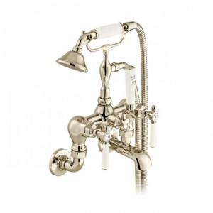 Booth & Co by Vado BC-AXB-220-BN Wall Mounted Bath Shower Mixer with Shower Kit Nickel