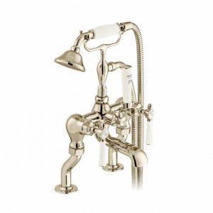 Booth & Co by Vado BC-AXB-231-BN Deck Mounted Bath Shower Mixer with Shower Kit Nickel