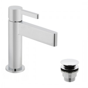 Vado Edit Mono Basin Mixer Tap with Universal Waste (Single Taphole) Chrome [EDI-100/CC-C/P]