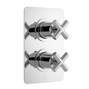 Vado Elements DX Thermo Shower Valve 1 Outlet & 2 Handles Chrome [ELE-148D/SQ-CP]