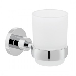 Vado Elements Frosted Glass Tumbler & Holder Chrome [ELE-183-C/P]