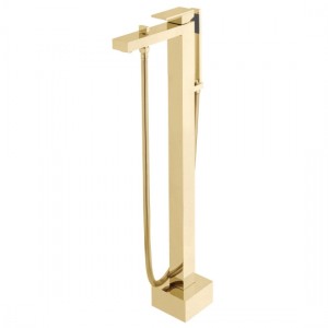 Individual by Vado Notion Floor Mounted Bath Mixer Tap with Shower Kit Bright Gold [IND-NOT233-BG]