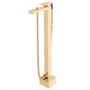 Individual by Vado Notion Floor Mounted Bath Mixer Tap with Shower Kit Brushed Gold [IND-NOT233-BRG]