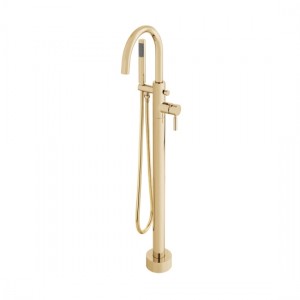 Individual by Vado Origins Floor Mounted Bath Mixer Tap with Shower Kit Brushed Gold [IND-ORI233-BRG]