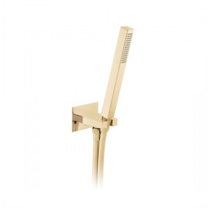 Individual by Vado Mini Shower Handset Kit with Hose Bracket & Integrated Outlet (Square) Bright Gold [IND-SFMKWO/SQ-BG]