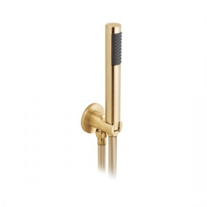 Individual by Vado Mini Shower Handset Kit with Hose Bracket & Integrated Outlet (Round) Brushed Gold [IND-SFMKWO/RO-BRG]