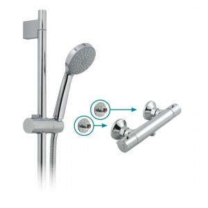 Vado PRIMABOX4/B-SF-C/P Prima 1 Outlet Exposed Shower Package with Easy-Fix Wall Brackets