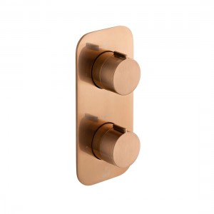 Individual by Vado Tablet Altitude Thermo Shower Valve 2 Outlets & 2 Handles (Vertical) Brushed Bronze [IND-T148/2-ALT-BRZ]